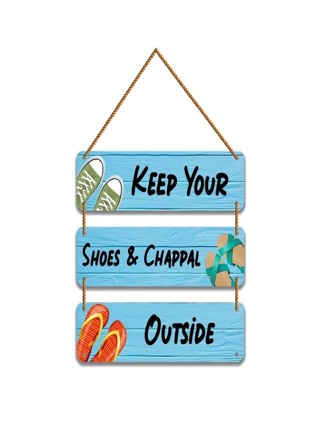 WallDaddy Decorative Wooden Printed Wall Hanger | Wall Decor Hangings | Wall Decorative Showpiece | Wall Decor for Living Room | Wooden Wall Hangings Home.Funky Slogan Keep Your Shoes 30x30 Cm. - Image 1